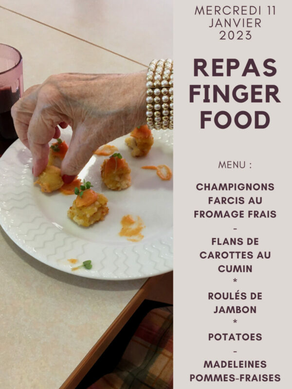REPRISE DES REPAS "FINGERFOOD" AU SEIN DE L'EHPAD EMMAÜSDIACONESSES